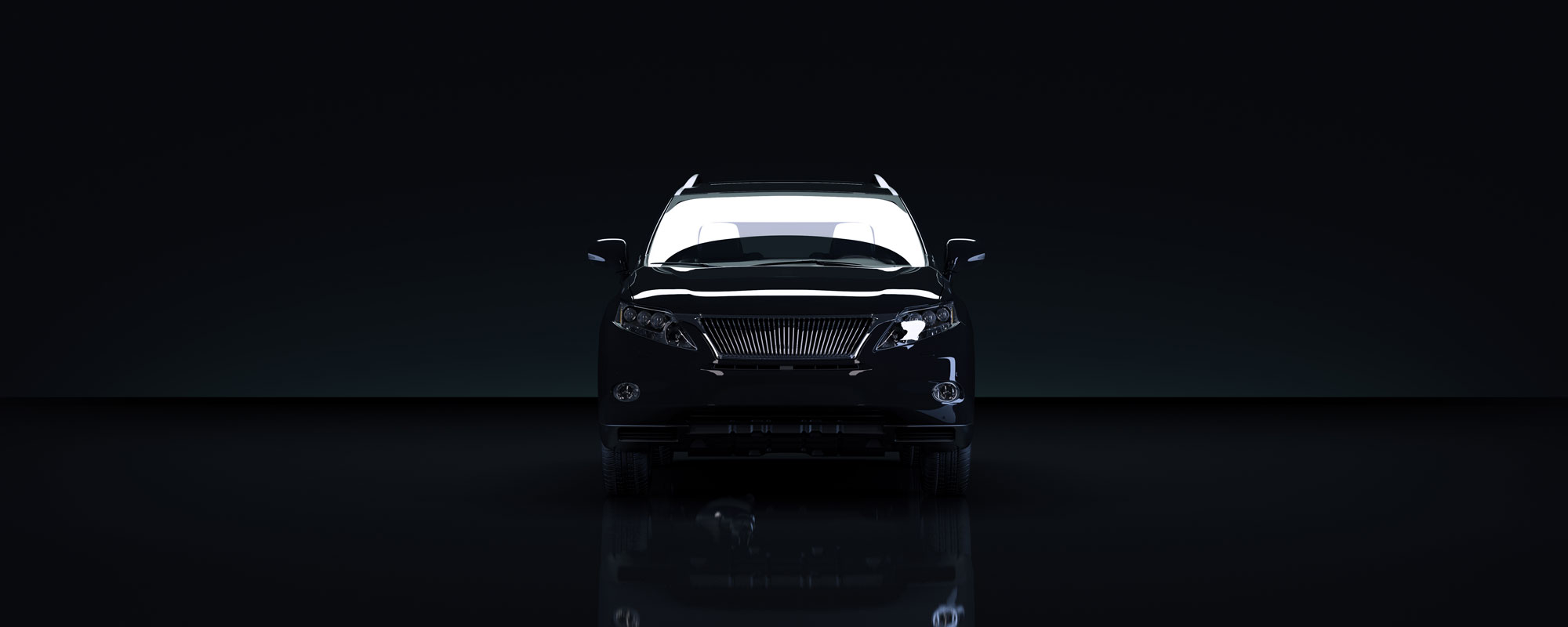 Black Luxury Car On Dark Background